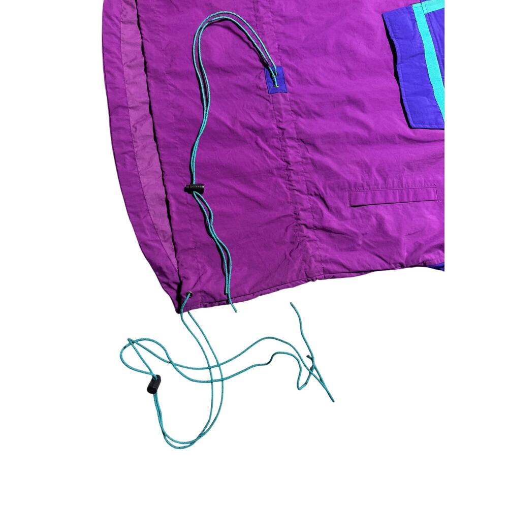 VTG L.L.Bean Anorak Windbreaker Jacket Womens L Purple Blue Quarter-Zip Retro - Picture 8 of 13